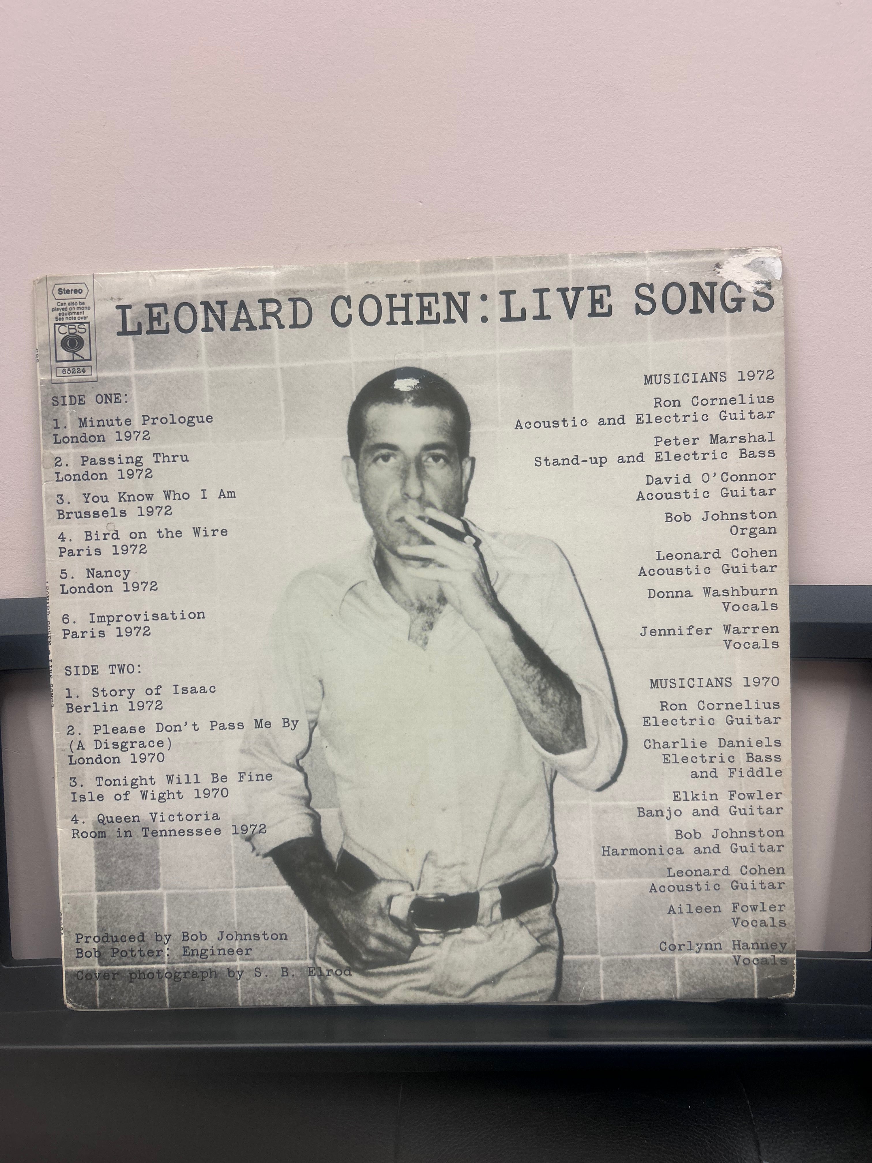 Live Songs - Leonard Cohen